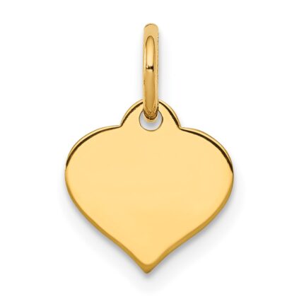 14k Plain .018 Gauge Engraveable Heart 10x10mm Disc Charm