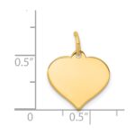 14k Plain .027 Gauge Engraveable Heart 15x14mm Disc Charm - Image 2