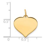 14k Plain .018 Gauge Engraveable Heart 16x17mm Disc Charm - Image 2