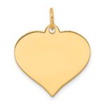 14k Plain .011 Gauge Engraveable Heart 19x18mm Disc Charm