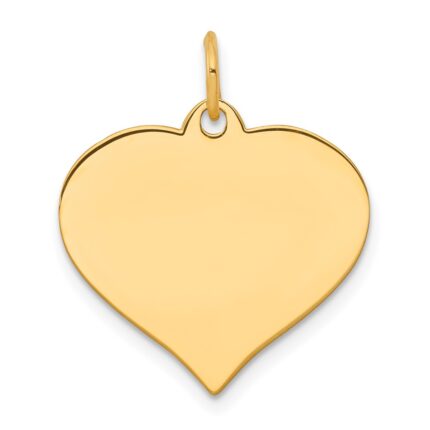 14k Plain .018 Gauge Engraveable Heart 19x18mm Disc Charm