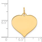 14k Plain .035 Gauge Engraveable Heart 19x18mm Disc Charm - Image 2