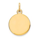 14K Plain .035 Gauge Round Engravable 11mm Disc Charm