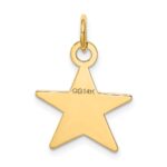 14K Plain .027 Gauge Engravable Star 17x15mm Disc Charm - Image 3