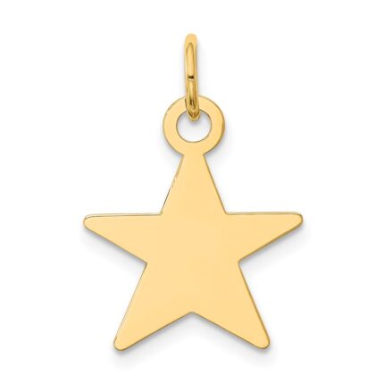 14K Plain .009 Gauge Engravable Star 17x15mm Disc Charm