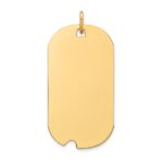 14k Plain .035 Gauge Engravable 30x16mm Dog Tag with Notch Disc Charm
