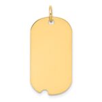 14k Plain .011 Gauge Engraveable 26x15mm Dog Tag with Notch Disc Charm