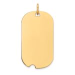 14k Plain .011 Gauge Engraveable 27x15mm Dog Tag with Notch Disc Charm