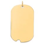 14k Plain .018 Gauge Engraveable 35x20mm Dog Tag with Notch Disc Charm