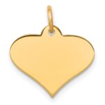 14k Plain .009 Gauge Engraveable Heart 13x16mm Disc Charm