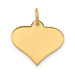 14k Plain .013 Gauge Engraveable Heart 16x18mm Disc Charm - Image 2