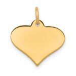 14k Plain .035 Gauge Engraveable Heart 19x21mm Disc Charm