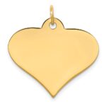 14k Plain .027 Gauge Engraveable Heart 22x25mm Disc Charm
