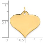 14k Plain .018 Gauge Engraveable Heart 22x25mm Disc Charm - Image 3