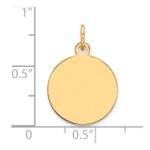 14k Plain .013 Gauge Round Engravable 15mm Disc Charm - Image 3