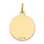 14k with Black Enamel Edge .027 Gauge Round Engravable 15mm Disc Charm - Image 4
