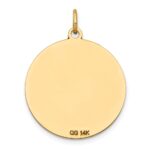 14k with Black Enamel Edge .027 Gauge Round Engravable 23mm Disc Charm - Image 4