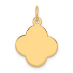 14k Plain .018 Gauge Engravable Quatrefoil 17x15mm Disc Charm - Image 2