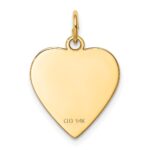 14k Plain .035 Gauge Heart Engravable 17x16.5mm Disc Charm - Image 4