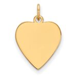 14k Plain .011 Gauge Heart Engravable 17x16.5mm Disc Charm
