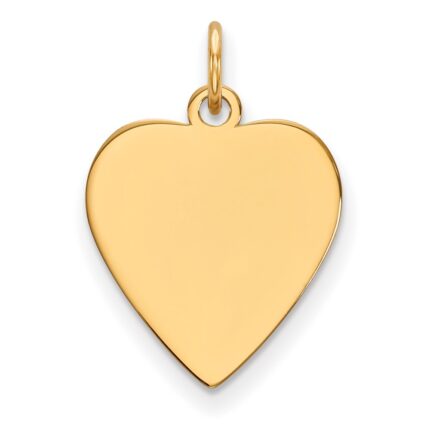 14k Plain .018 Gauge Heart Engravable 17x16.5mm Disc Charm