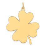 14k Plain .018 Gauge Engravable Clover 32x27mm Disc Charm - Image 3