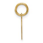 14k Plain Small .013 Gauge Facing Left Engravable Girl Head Charm - Image 2