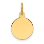 14k Plain .027 Gauge Round Engravable 10.6mm Disc Charm