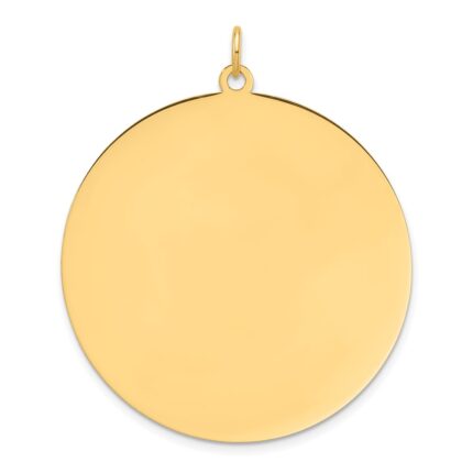 14k Plain .027 Gauge Round Engravable 38.3mm Disc Charm