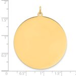 14k Plain .018 Gauge Round Engravable 38.3mm Disc Charm - Image 3