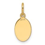14k Plain .013 Gauge Engravable Oval 10x7mm Disc Charm - Image 3