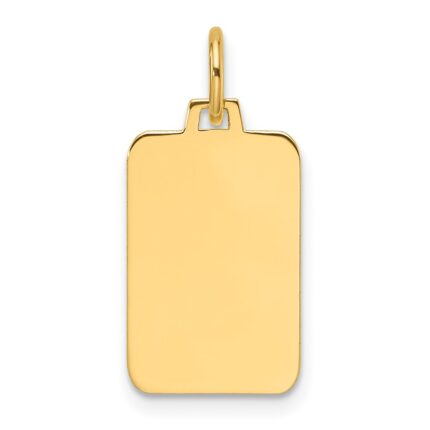 14k Plain .013 Gauge Engravable Rectangular 15.4x10.5mm Disc Charm