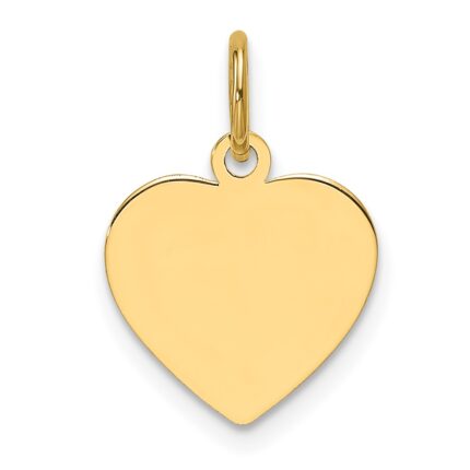 14k Plain .011 Gauge Engravable Heart 11.7x12.2mm Disc Charm