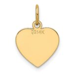 14k Plain .013 Gauge Engravable Heart 11.7x12.2mm Disc Charm - Image 3