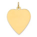 14k Plain .013 Gauge Engravable Heart 22.8x20.7mm Disc Charm