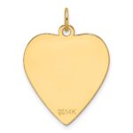 14k Plain .013 Gauge Engravable Heart 22.8x20.7mm Disc Charm - Image 3
