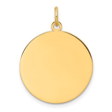14k Plain .035 Gauge Round Engravable Disc Charm