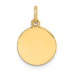 14k Plain .018 Gauge Round Engravable Disc Charm - Image 4