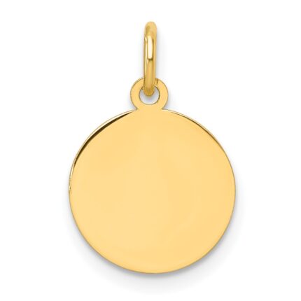 14k Plain .035 Gauge Round Engravable Disc Charm