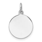 14k White Gold Plain .027 Gauge Round Engravable Disc Charm - Image 2