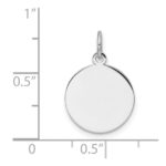 14k White Gold Plain .009 Gauge Round Engravable Disc Charm - Image 3
