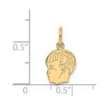 14k .018 Depth Engravable Boy Head Charm - Image 3