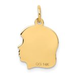 14k .018 Depth Engravable Girl Head Charm - Image 4