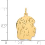 14k .013 Depth Engravable Girl Head Charm - Image 3