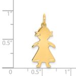 14k .018 Depth Engravable Girl Charm - Image 3