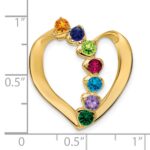14k Polished 7-Stone Mothers Heart Slide Mounting - Image 6