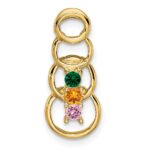 14k 3 Synthetic Stone Family Pendant - Image 2