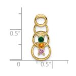 14k 3 Synthetic Stone Family Pendant - Image 5