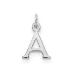 Sterling Silver Rhodium-plated Letter A Initial Charm
