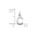 Sterling Silver Rhodium-plated Letter C Initial Charm - Image 2